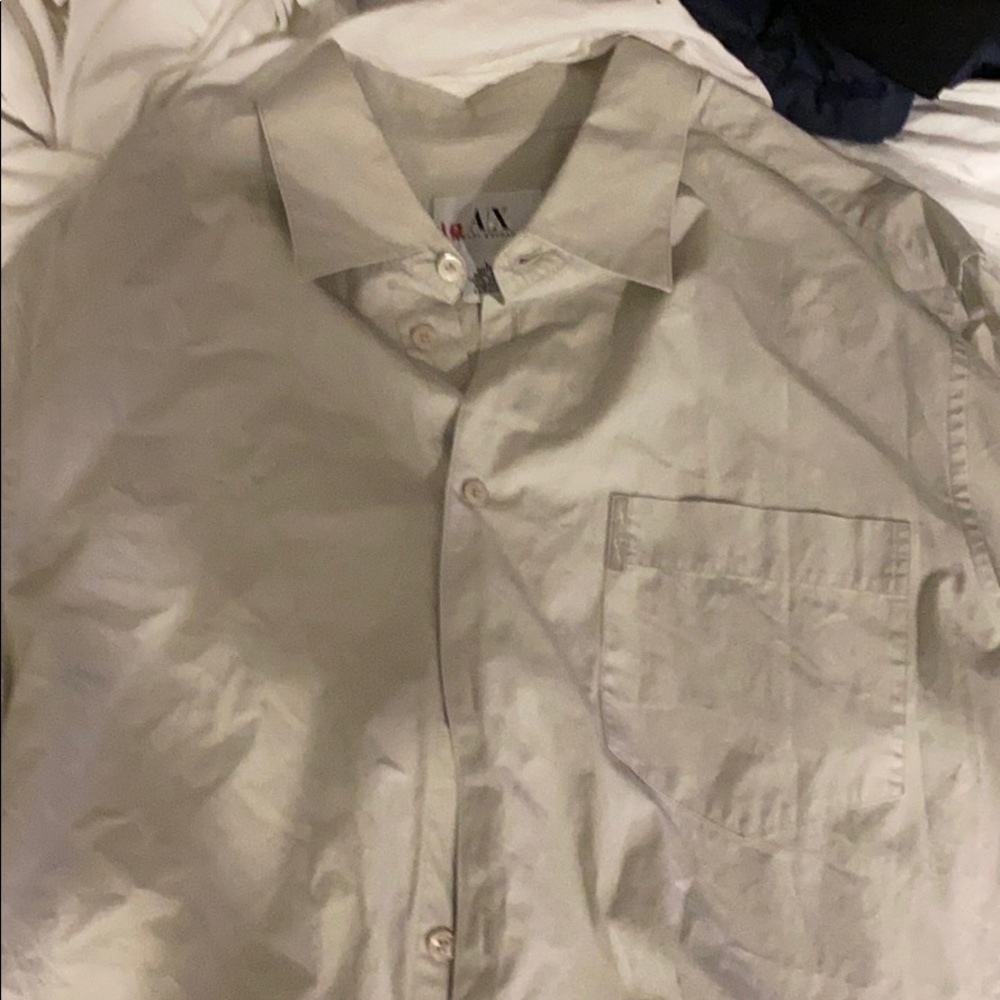 Gray Armani exchange long sleeve button up